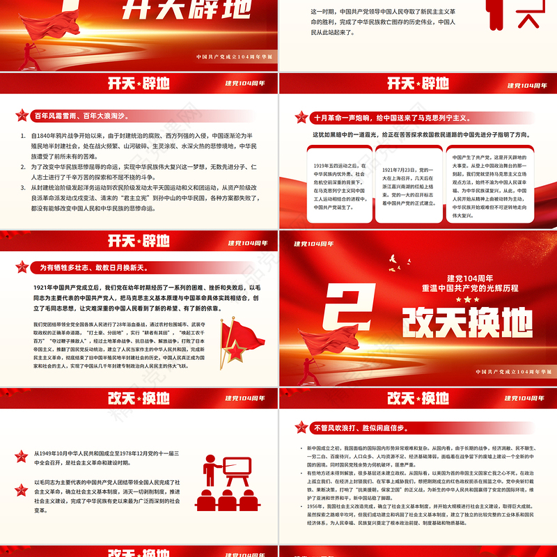 党政风重温党的光辉历程PPT中国共产党成立104周年主题党课