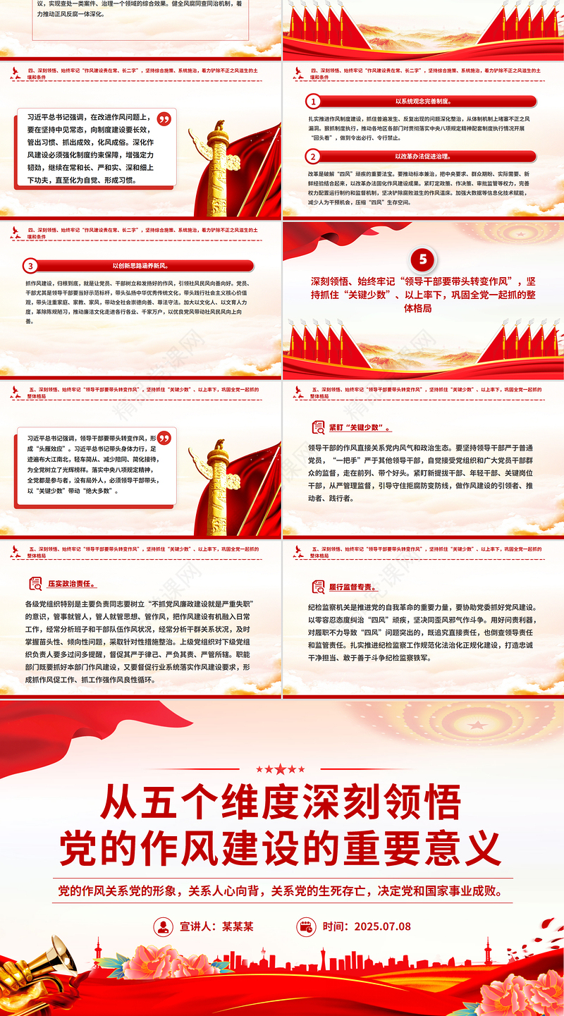 简洁实用从五个维度深刻领悟党的作风建设的重要意义PPT党课