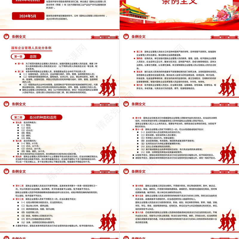 2024认真学习《国有企业管理人员处分条例》PPT模板下载课件