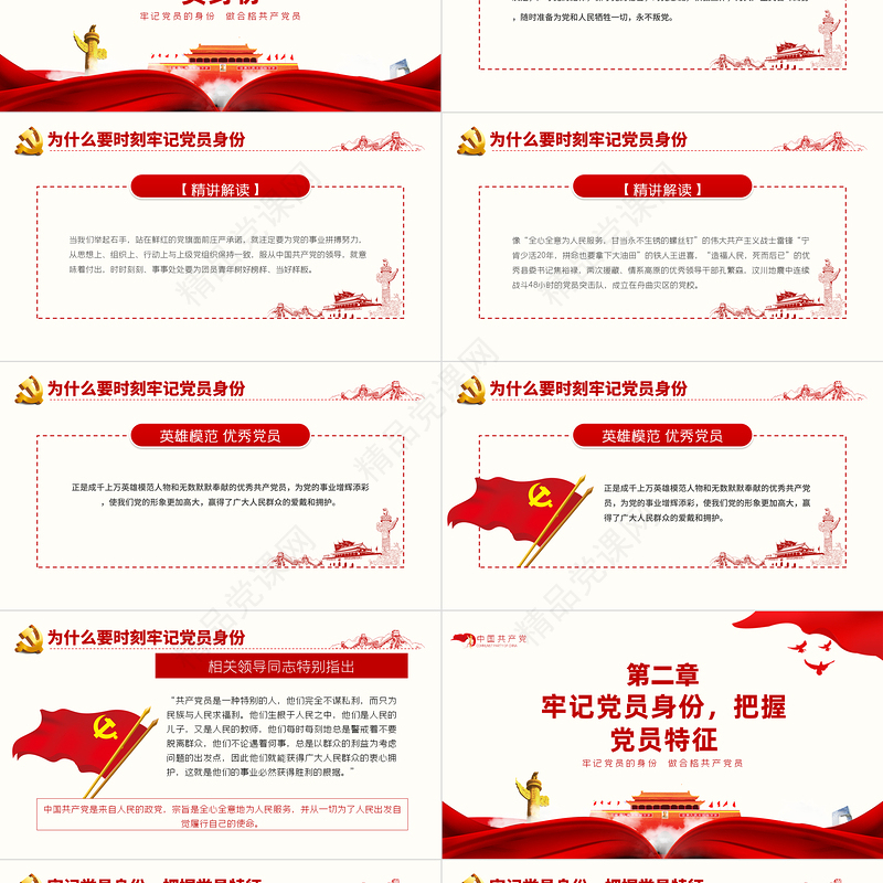 牢记党员身份做合格共产党员PPT模板