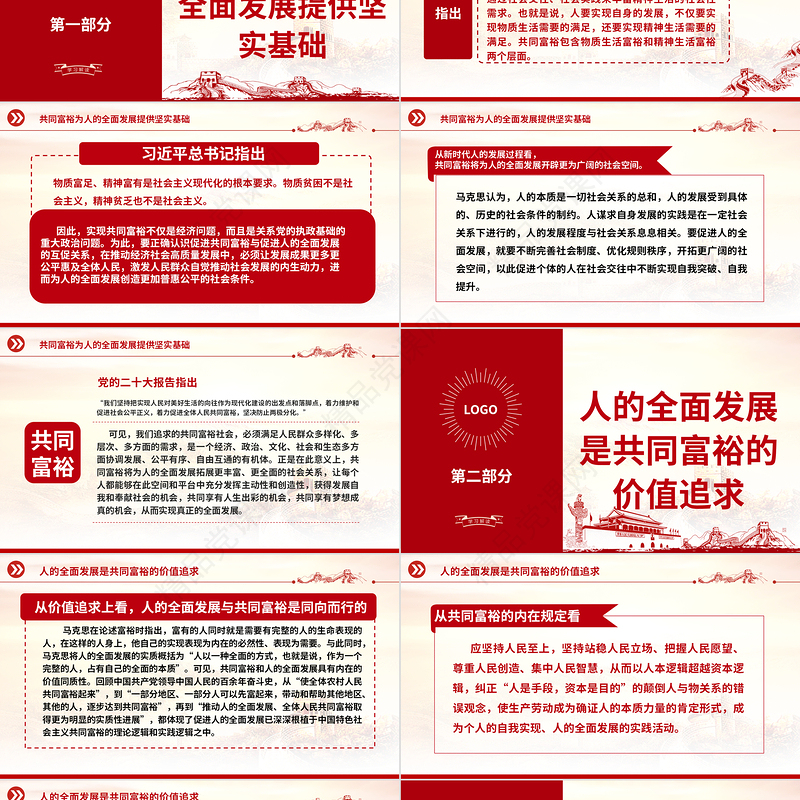 2023在推进共同富裕进程中促进人的全面发展ppt大气精美促进共同富裕与促进人的全面发展是高度统一的专题党课教育课件