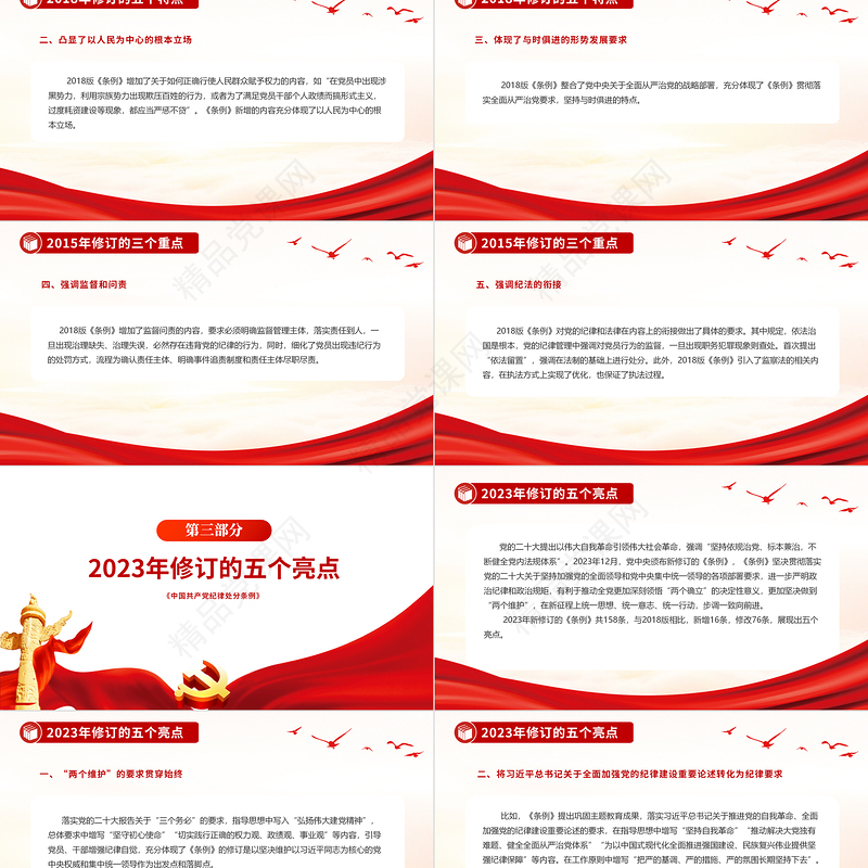 优质简约十八大以来《中国共产党纪律处分条例》三次修订亮点解读PPT