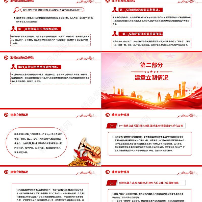 党政风深入推进作风建设总结报告PPT模板