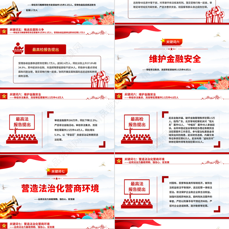 简洁大气十大关键词解读两高报告PPT2025两会主题课件