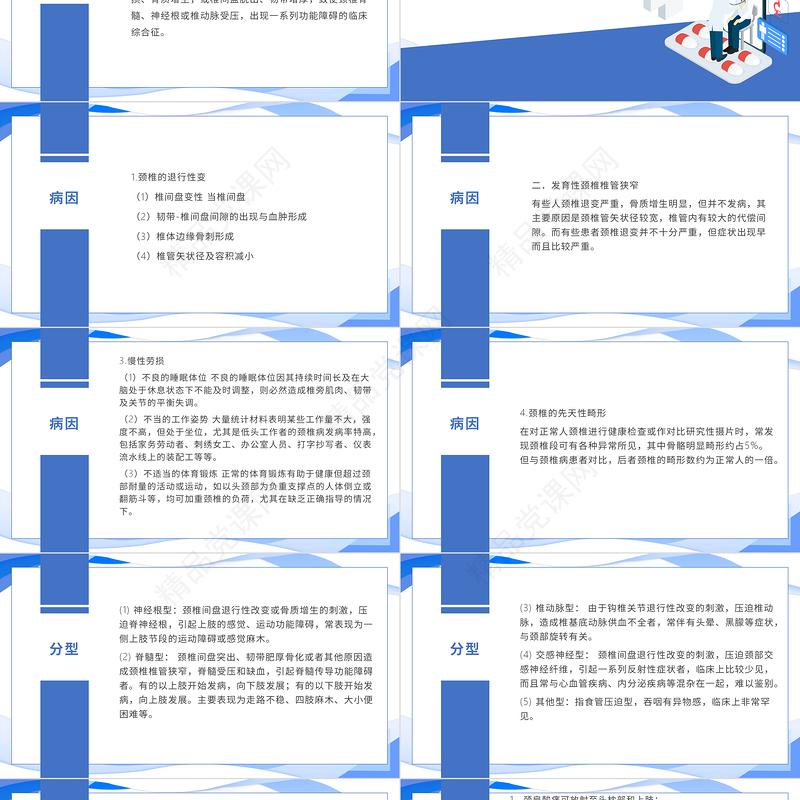 颈椎病护理查房PPT清新个性护理查房通用PPT