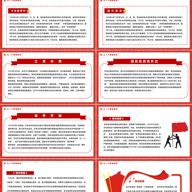 简洁古朴铭记历史勿忘国耻九一八事变PPT吾辈自强圆梦中华勿忘九一八课件模板