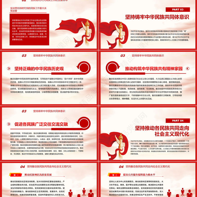 推进新时代人大民族工作高质量发展PPT红色党政风深入学习贯彻习近平总书记关于加强和改进民族工作的重要思想专题党课课件