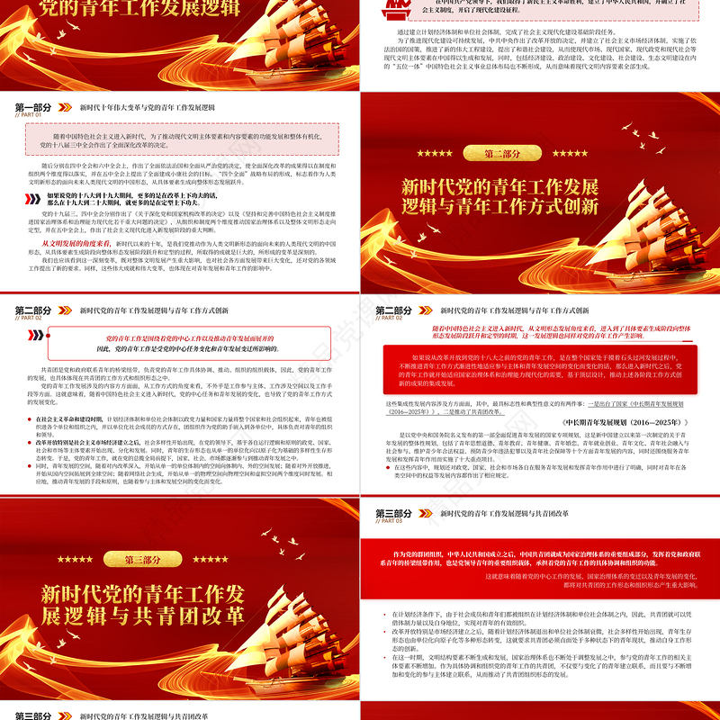 2023新时代十年党的青年工作发展逻辑PPT党政风优质风党员干部学习教育专题党课党建课件