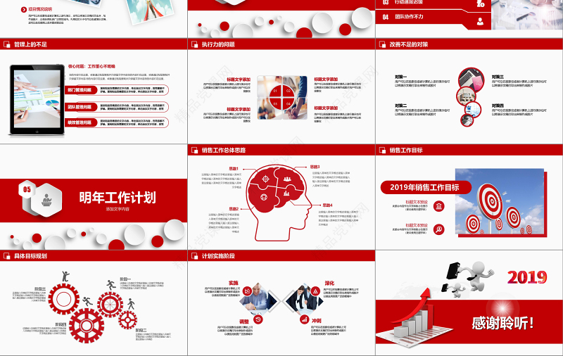销售部工作汇报工作总结年终总结述职报告新年工作计划PPT模板