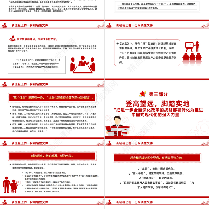 党的二十届三中全会侧记PPT精美简洁新征程上的一份纲领性文件专题课件