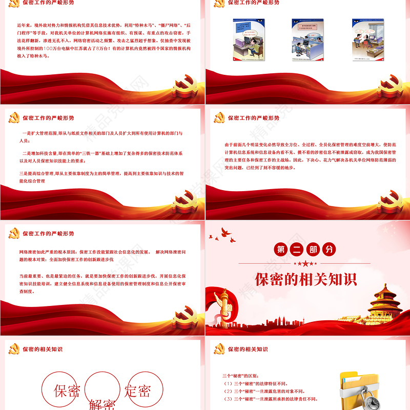 强化保密意识掌握保密知识PPT党政风简约风党员保密意识培训专题党课课件