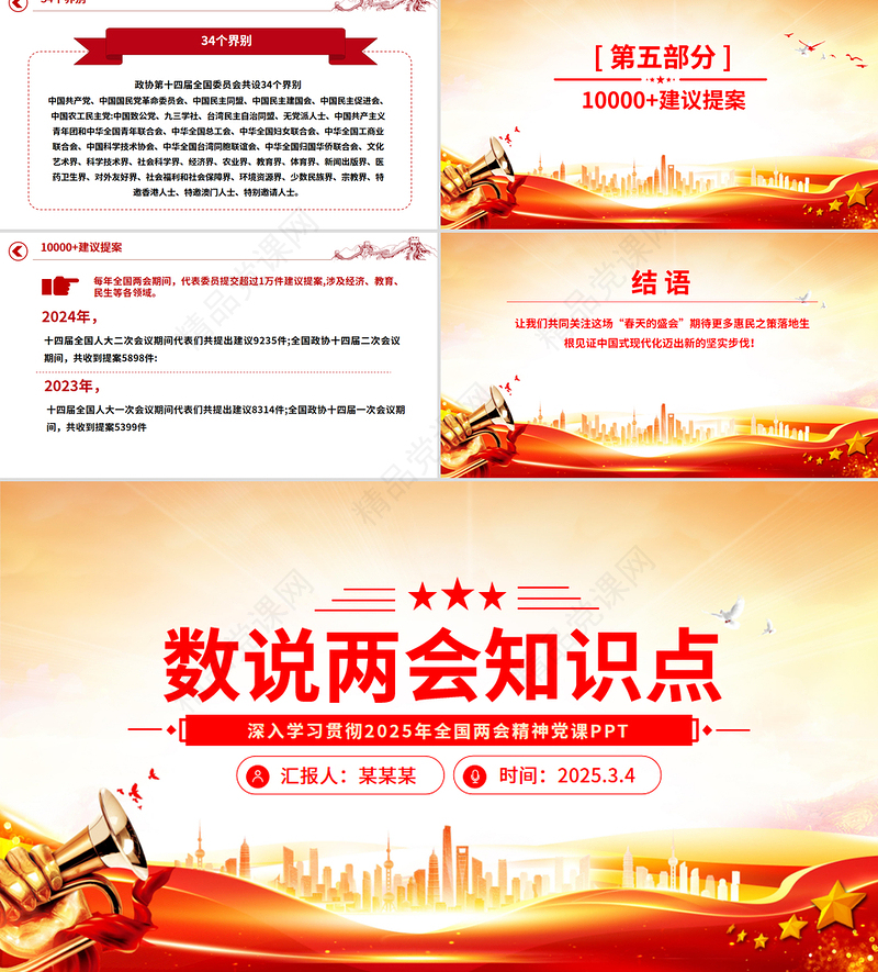 精品2025年数说全国两会知识点PPT下载