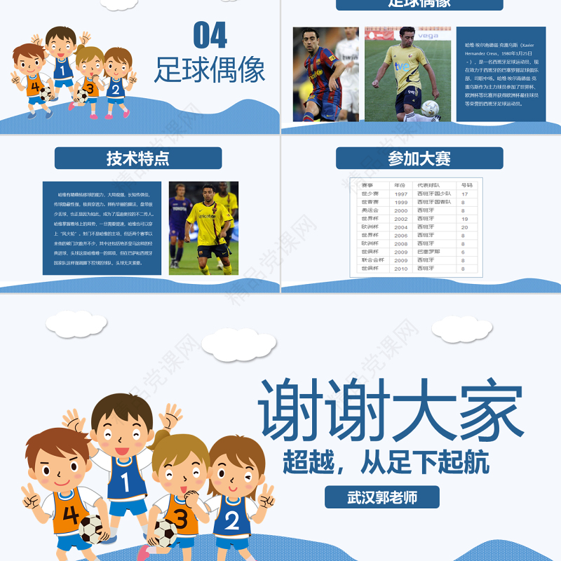 原创少儿足球培训PPT模板足球教育课件