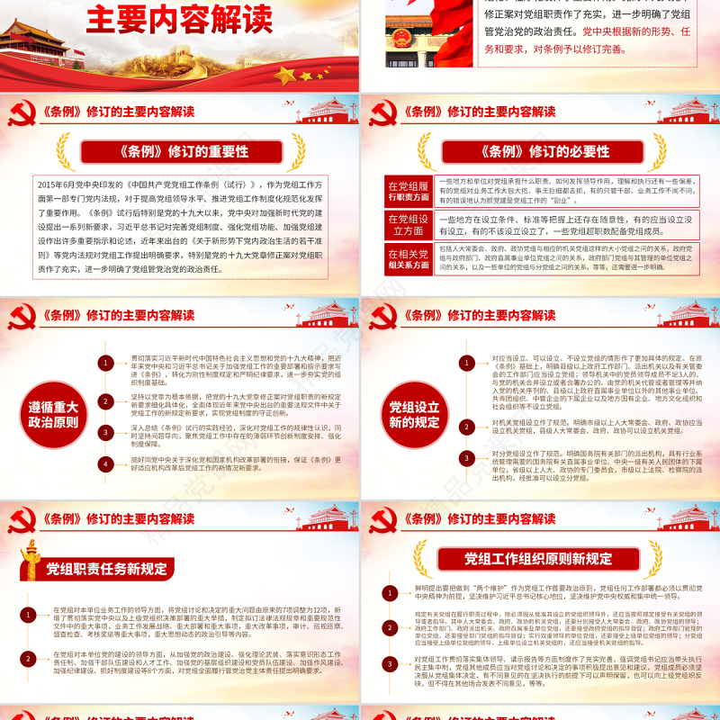 原创学习解读中国共产党党组工作条例党课PPT