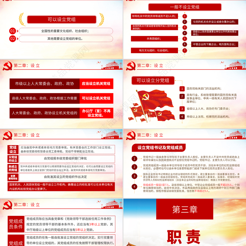 原创学习解读中国共产党党组工作条例党课PPT