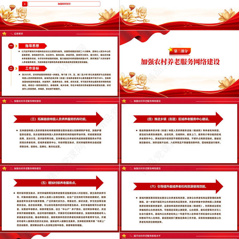 大气简洁《关于加快发展农村养老服务的指导意见》全文PPT课件