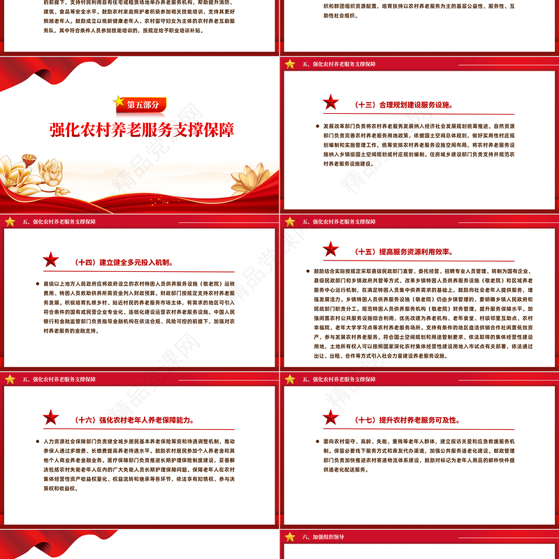 大气简洁《关于加快发展农村养老服务的指导意见》全文PPT课件