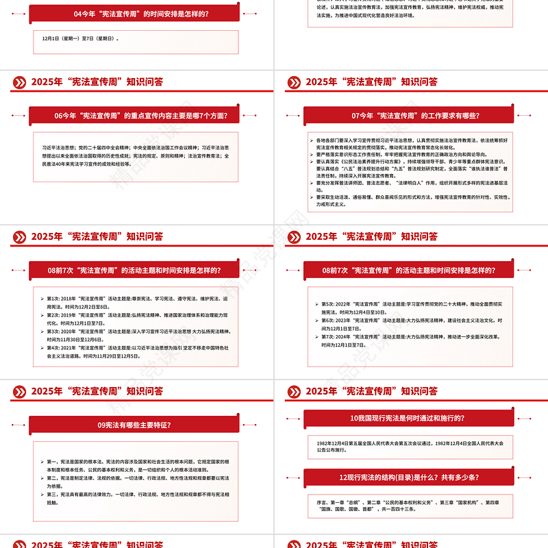 实用精美“宪法宣传周”知识问答PPT课件下载