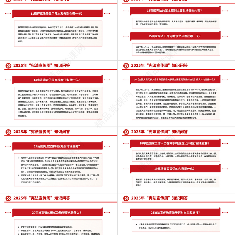 实用精美“宪法宣传周”知识问答PPT课件下载