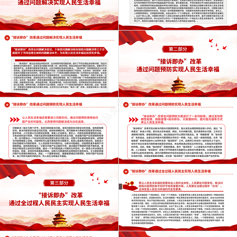精美简洁接诉即办的国之大者逻辑PPT精美大气人民生活幸福和国之大者的紧密联系微党课下载