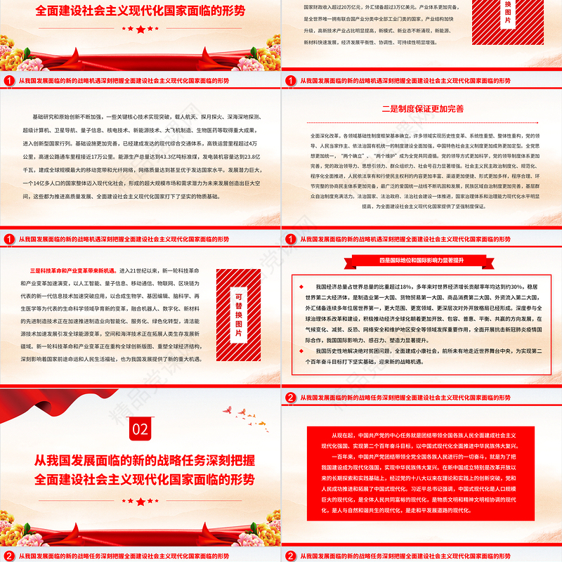 深刻把握全面建设社会主义现代化国家面临的形势PPT党政精美简洁党员干部学习教育专题党课