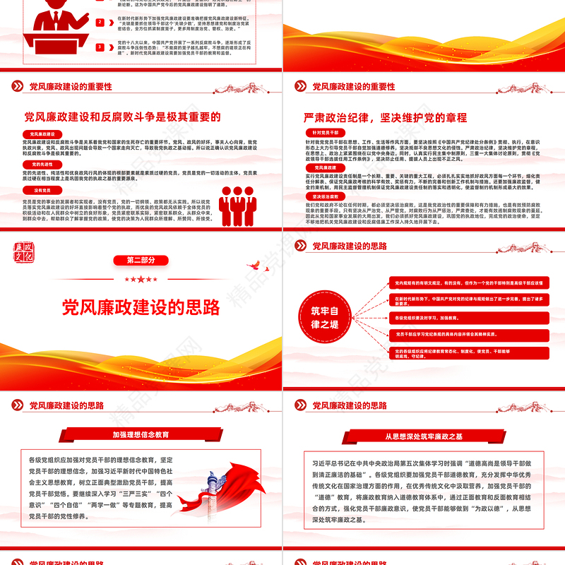 2023党风廉政建设廉洁党课PPT简约党政风反腐倡廉党风廉洁教育专题党课课件模板下载模板