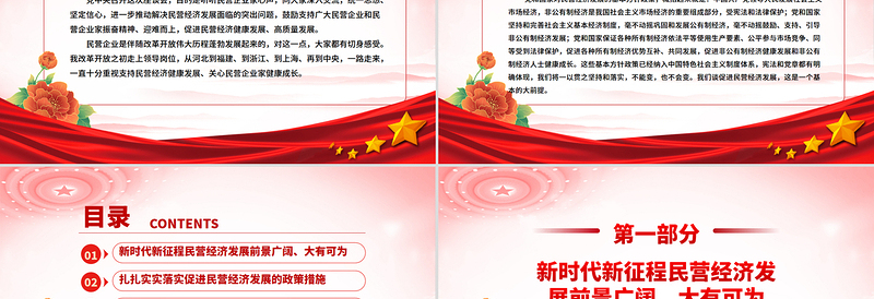 简洁大气促进民营经济健康发展高质量发展PPT总书记在民营企业座谈会上讲话课件