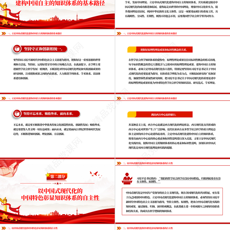 精美党政风立足中国式现代化建构中国自主的知识体系PPT课件
