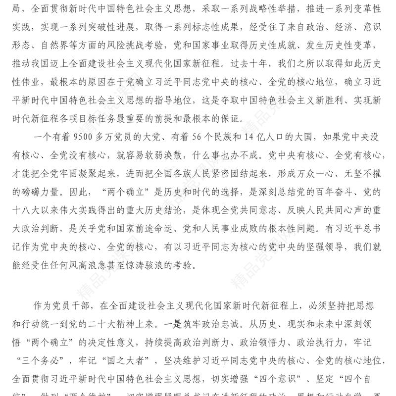 学习党的二十大精神交流发言材料