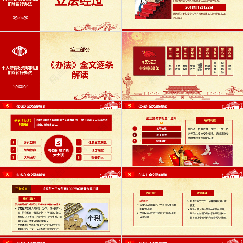 原创新个税改革解读个人所得税专项附加扣除暂行办法ppt-版权可商用