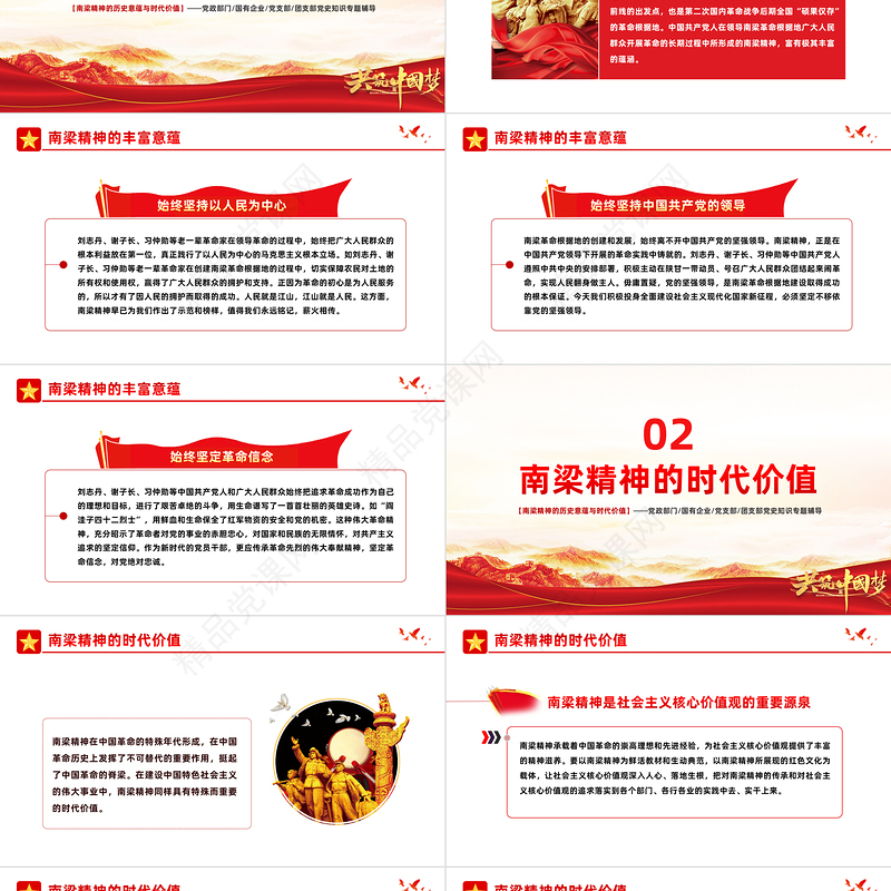 南梁精神PPT红色简洁南梁精神的历史意蕴与时代价值党课课件