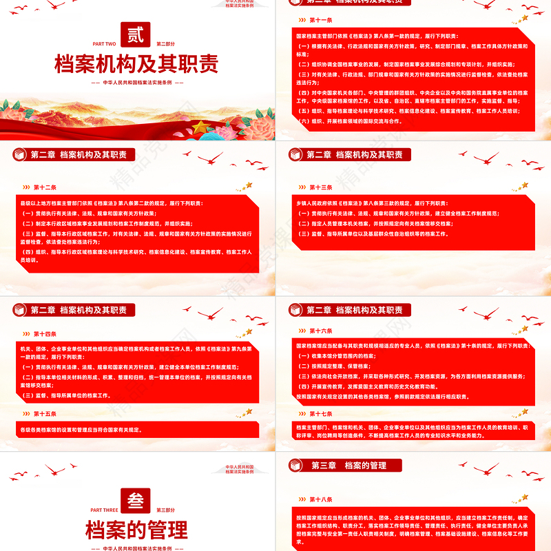 2024中华人民共和国档案法实施条例PPT大气精美法规条例课件下载