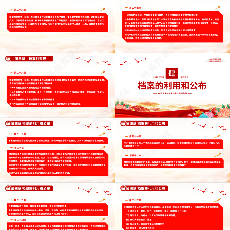 2024中华人民共和国档案法实施条例PPT大气精美法规条例课件下载