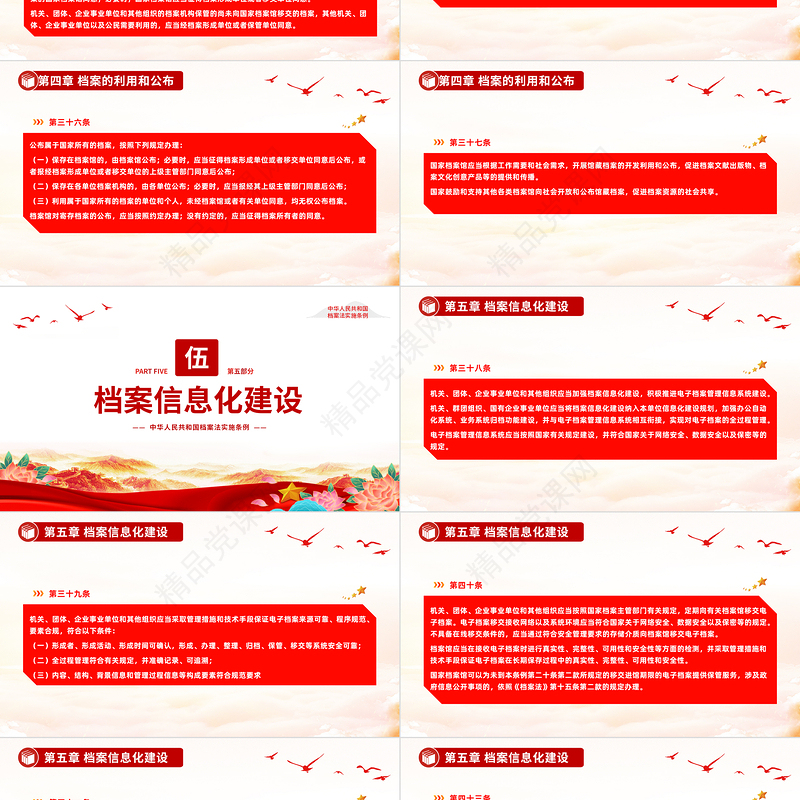 2024中华人民共和国档案法实施条例PPT大气精美法规条例课件下载