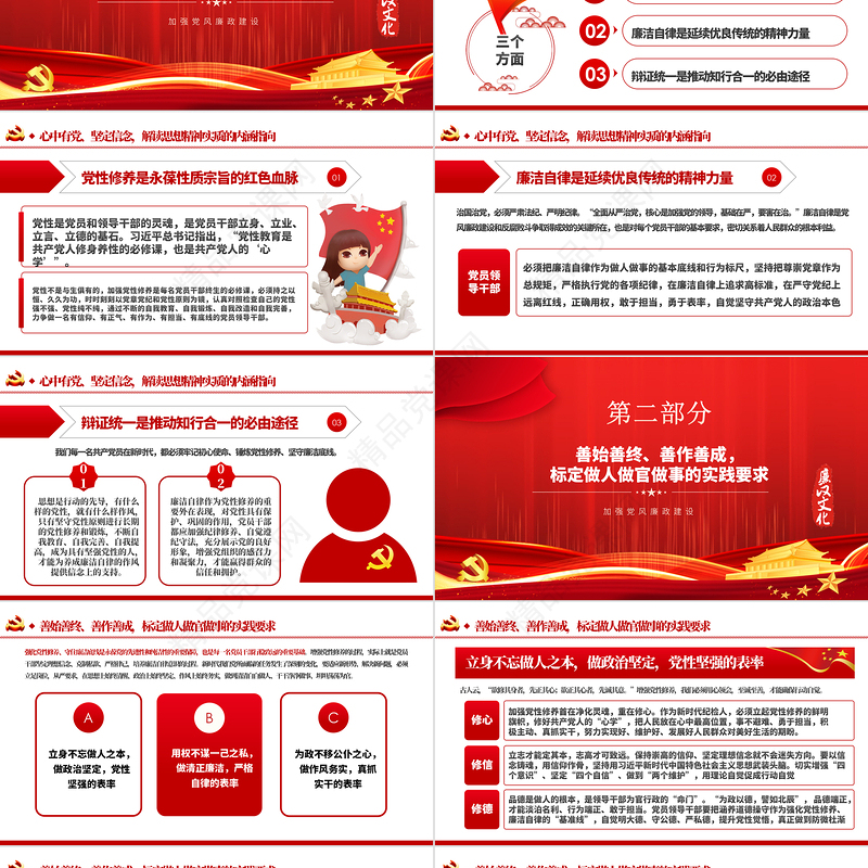 2020年反腐倡廉党风廉政专题微党课PPT模板