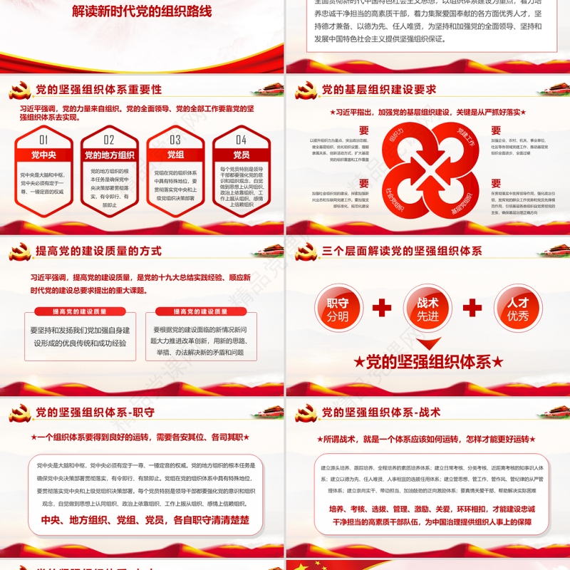 党课贯彻新时代党的组织路线PPT学习党组织工作会议PPT