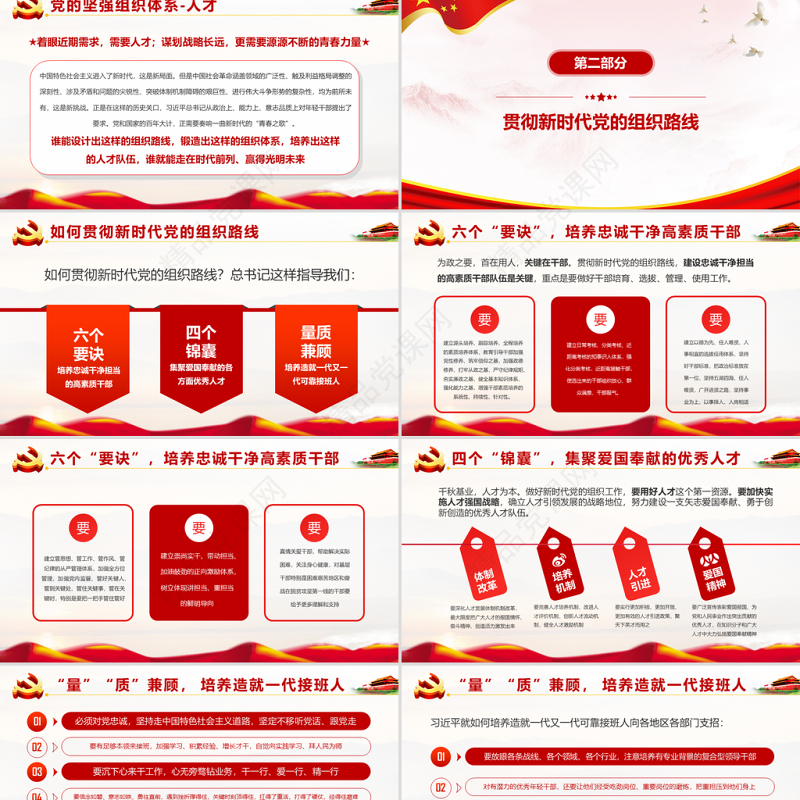 党课贯彻新时代党的组织路线PPT学习党组织工作会议PPT