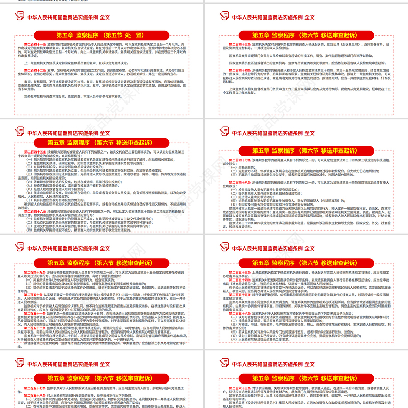 红色精美《中华人民共和国监察法实施条例》PPT2025法律法规专题课件下载