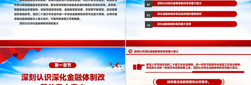 红色精美深化金融体制改革加快建设金融强国党课PPT下载