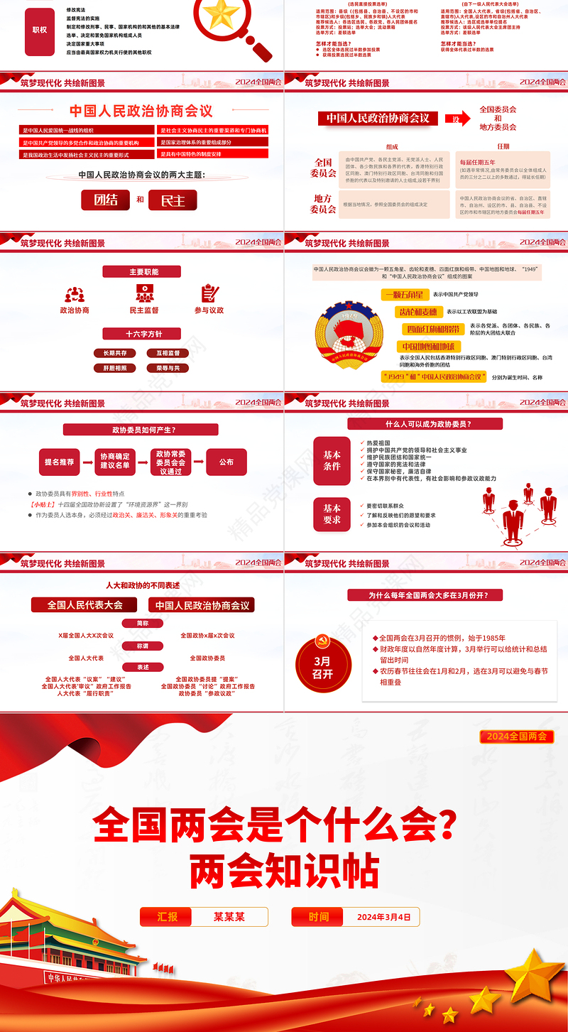 党政风优质两会知识帖PPT党政风两会是个什么会两会知识手册课件