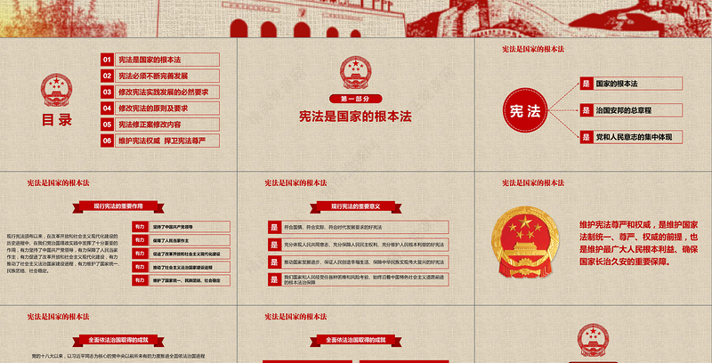 新宪法学习解读宪法修正案党课党建PPT