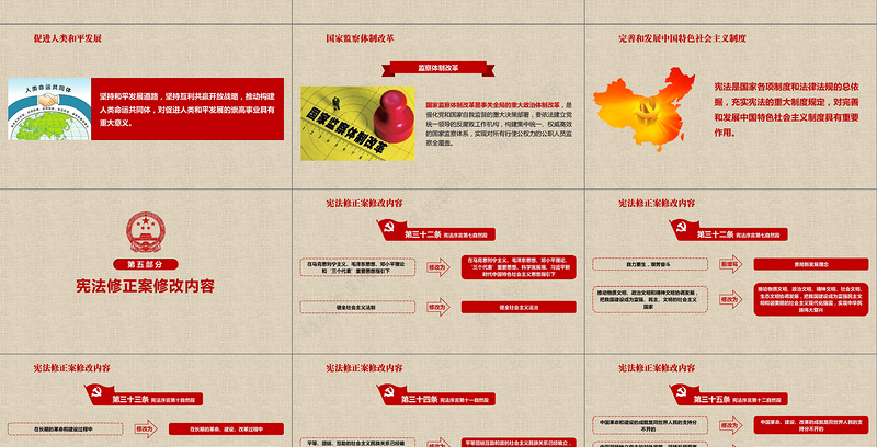 新宪法学习解读宪法修正案党课党建PPT