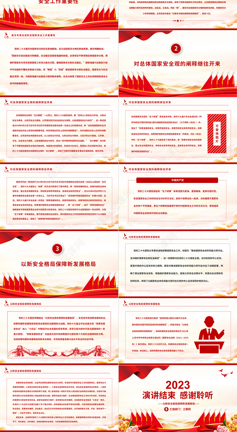 2023以新安全格局保障新发展格局PPT精品风深入学习宣传贯彻党的二十大精神专题党课课件