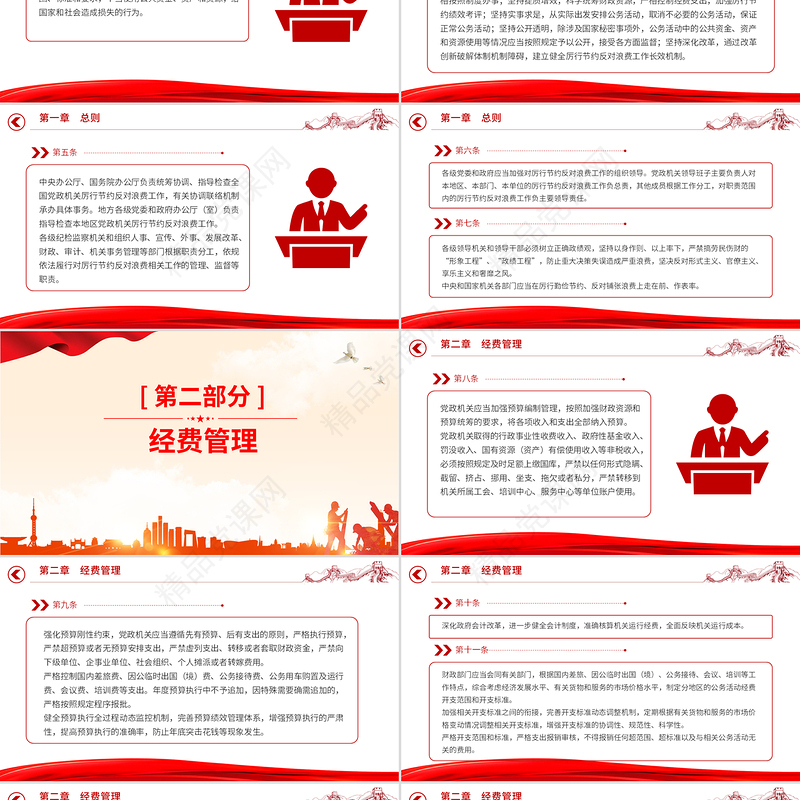 精品《党政机关厉行节约反对浪费条例》PPT微党课