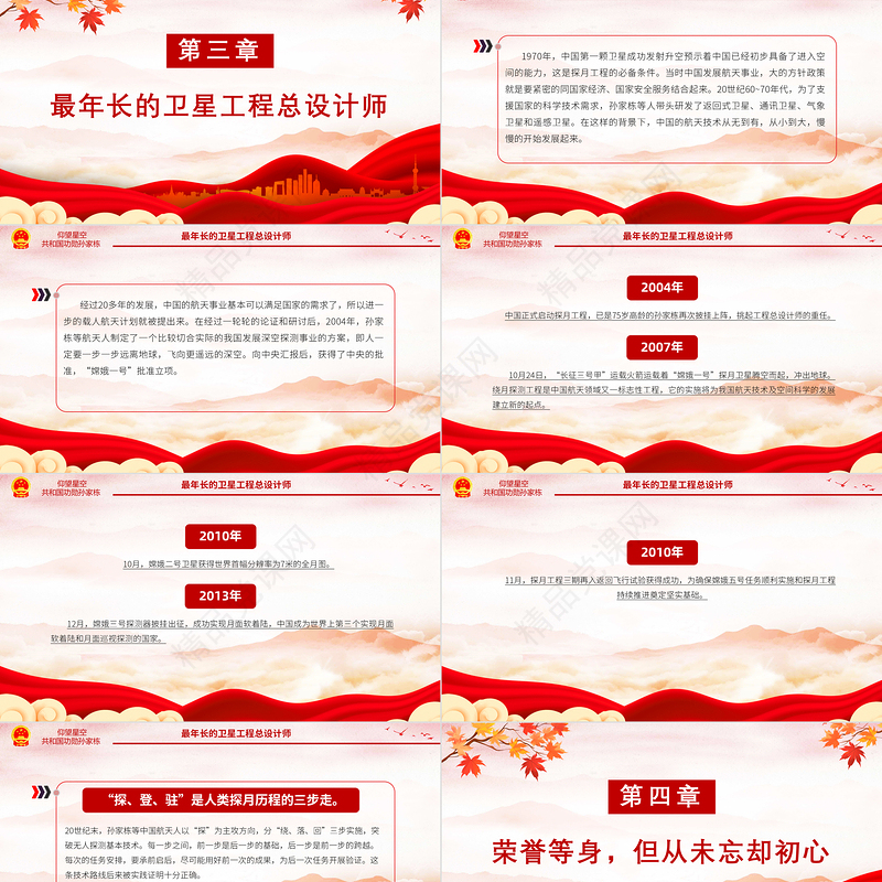 2024致敬中国航天“大总师”孙家栋PPT红色大气功勋模范事迹