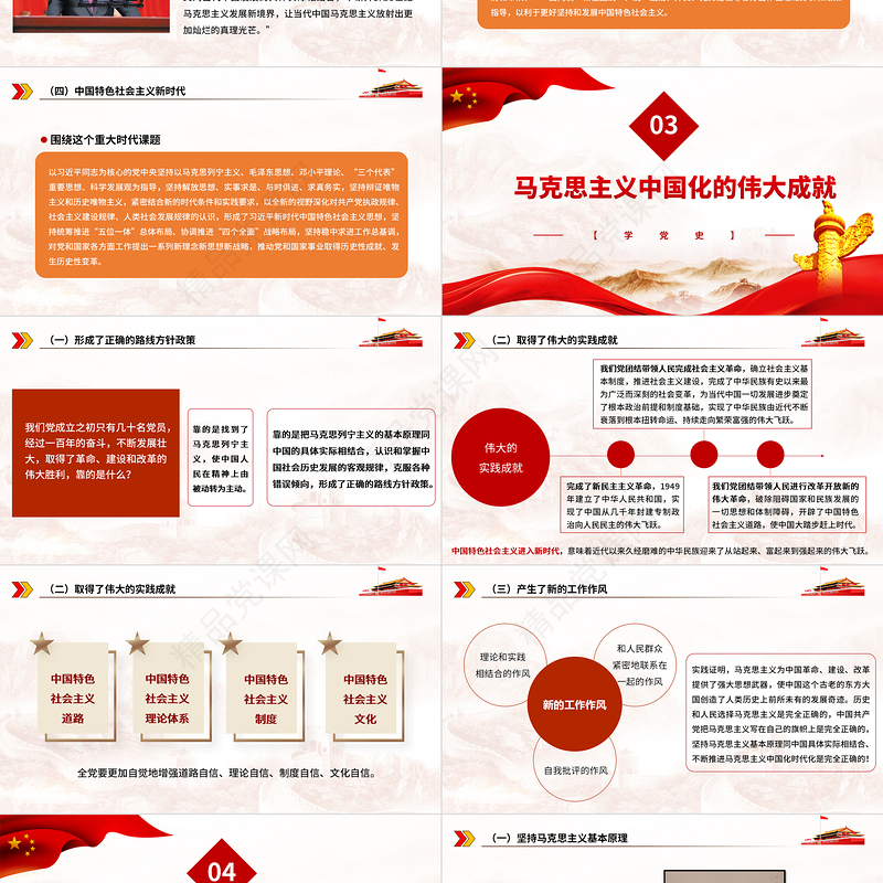 2021马克思主义中国化的百年历程PPT增强自觉贯彻落实党的创新理论的坚定性党建专题党课下载