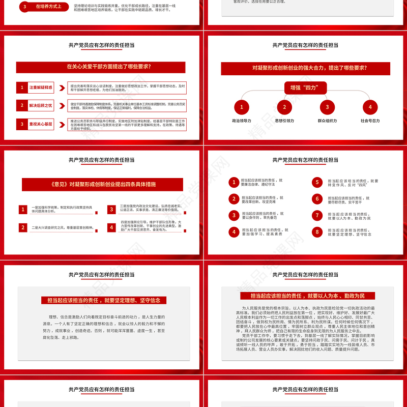 2021心怀责任敢于担当PPT红色质感党员干部全心全意为人民服务做合格党员责任担当党课