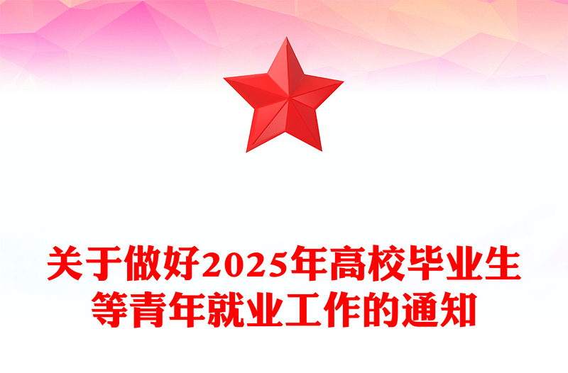 精美大气关于做好2025年高校毕业生等青年就业工作的通知PPT课件(讲稿)