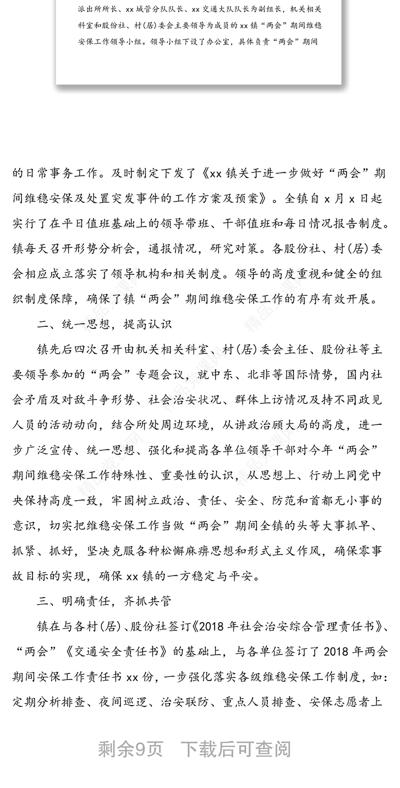 全国两会期间维稳安保工作总结3篇