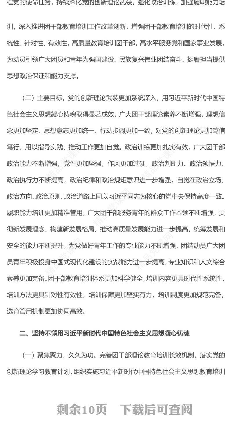 -2028年全国团干部教育培训规划研讨发言